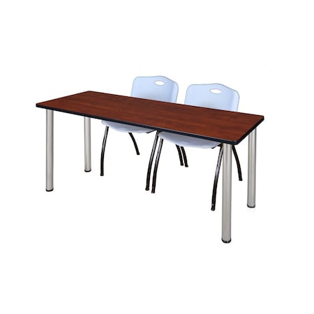 Kee Rectangle Tables > Training Tables > Kee Table & Chair Sets, 72 W, 24 L, 29 H, Cherry MT7224CHBPCM47GY